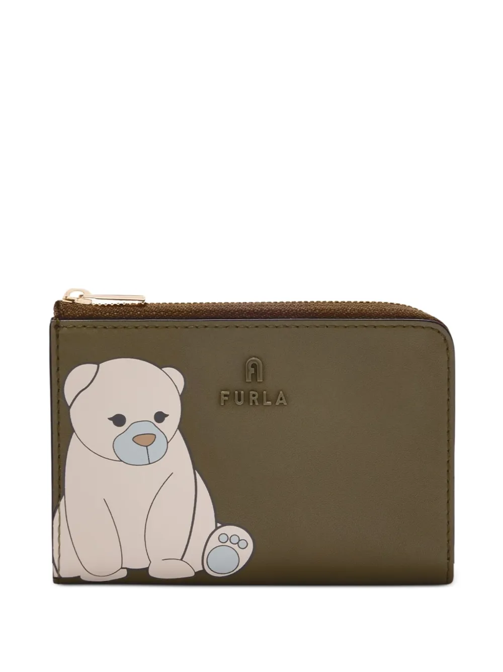 Furla Portemonnee met beerprint en rits Groen
