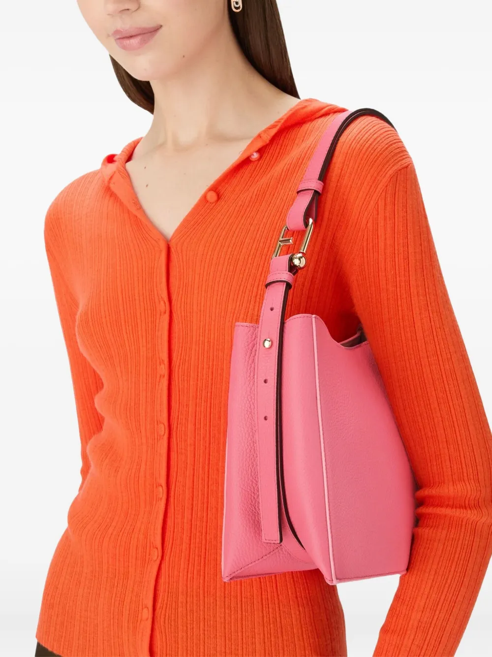 Furla Nuvola leren mini bucket-tas Roze