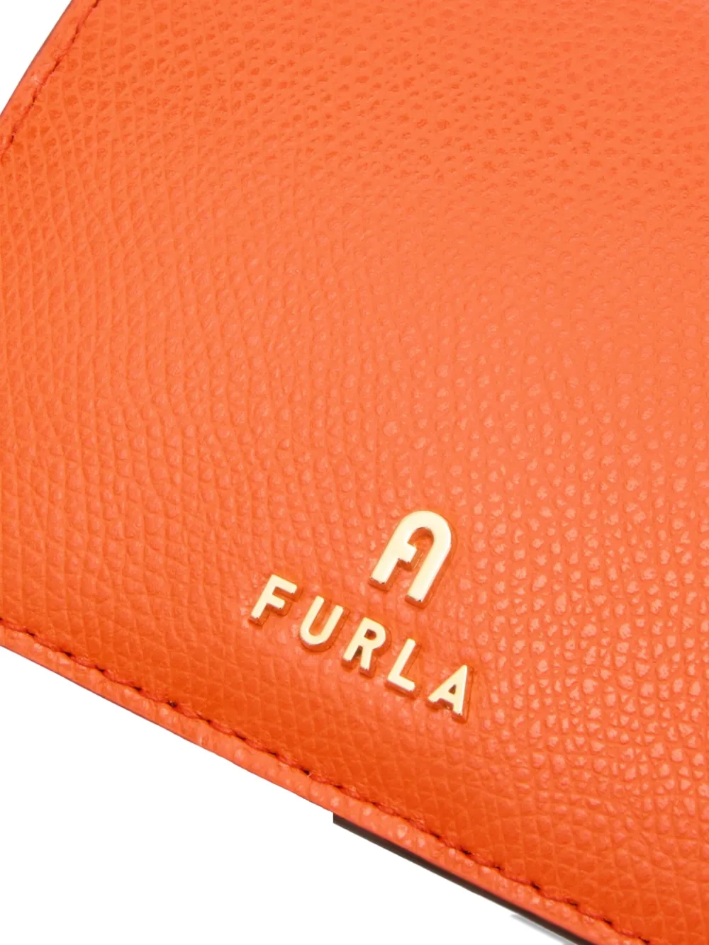 Furla Camelia leather logo wallet Oranje