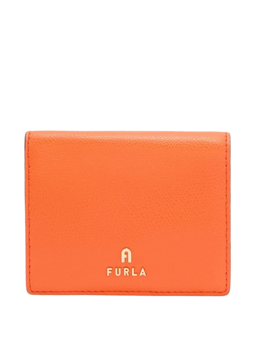 Furla Camelia Leather Logo Wallet In Orange
