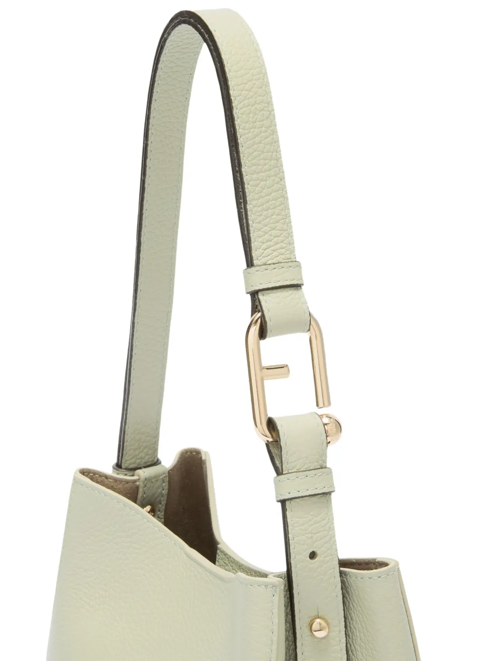 Furla Nuvola kleine leren bucket-tas met gespsluiting Beige