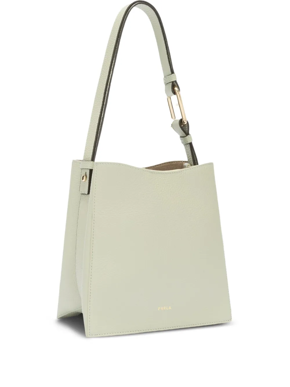 Furla Nuvola kleine leren bucket-tas met gespsluiting Beige