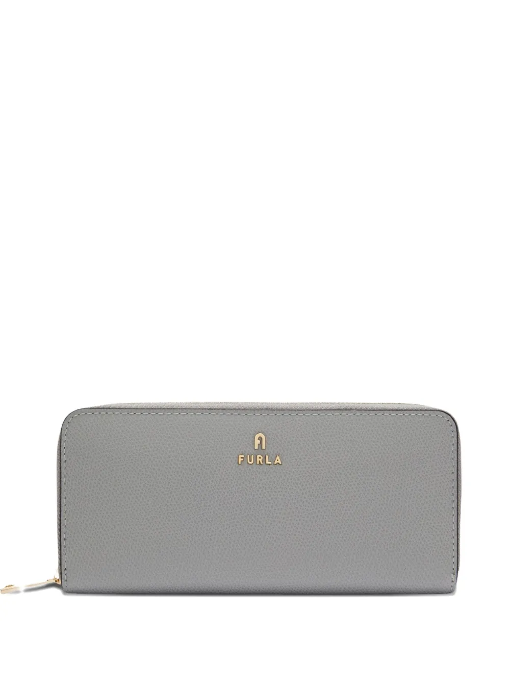 Furla Camelia Zip-around Leather Wallet In Gray