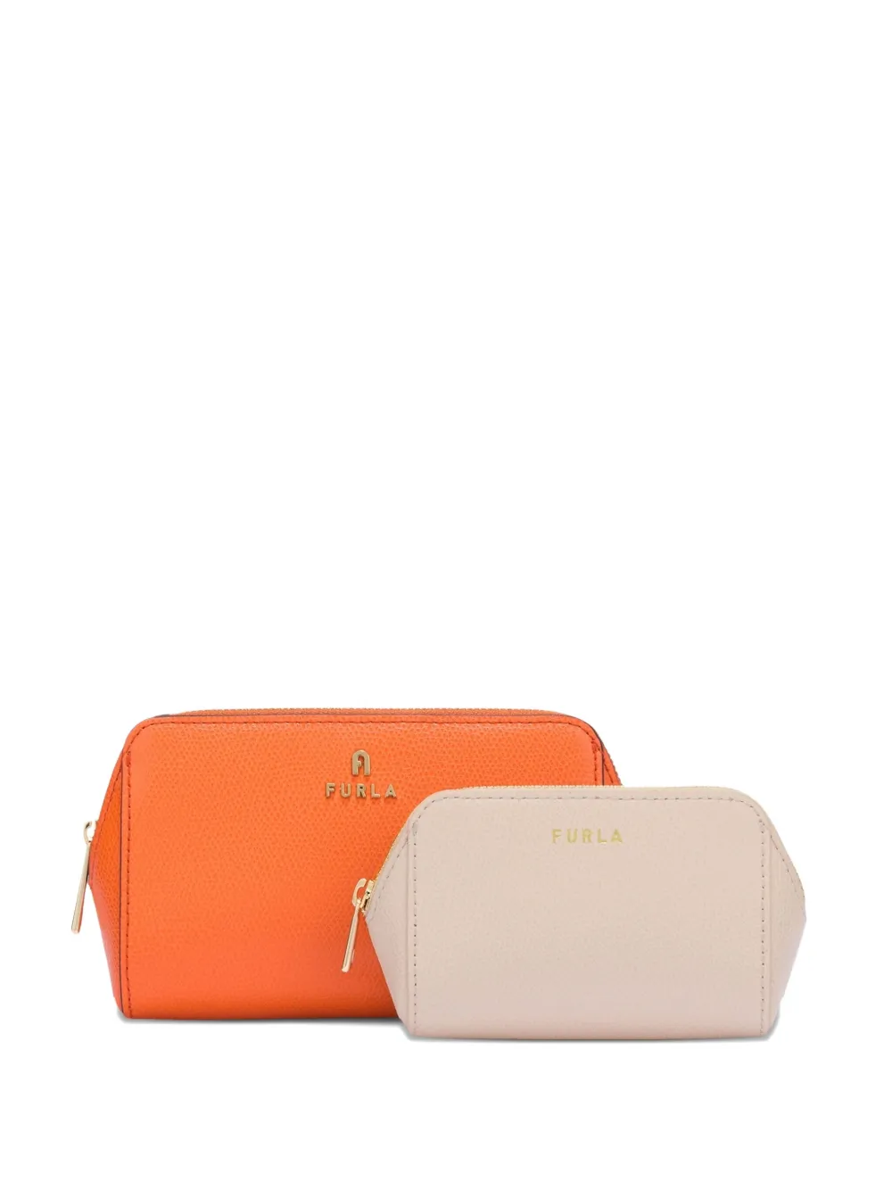 zip-top curved makeup bag (set of two)