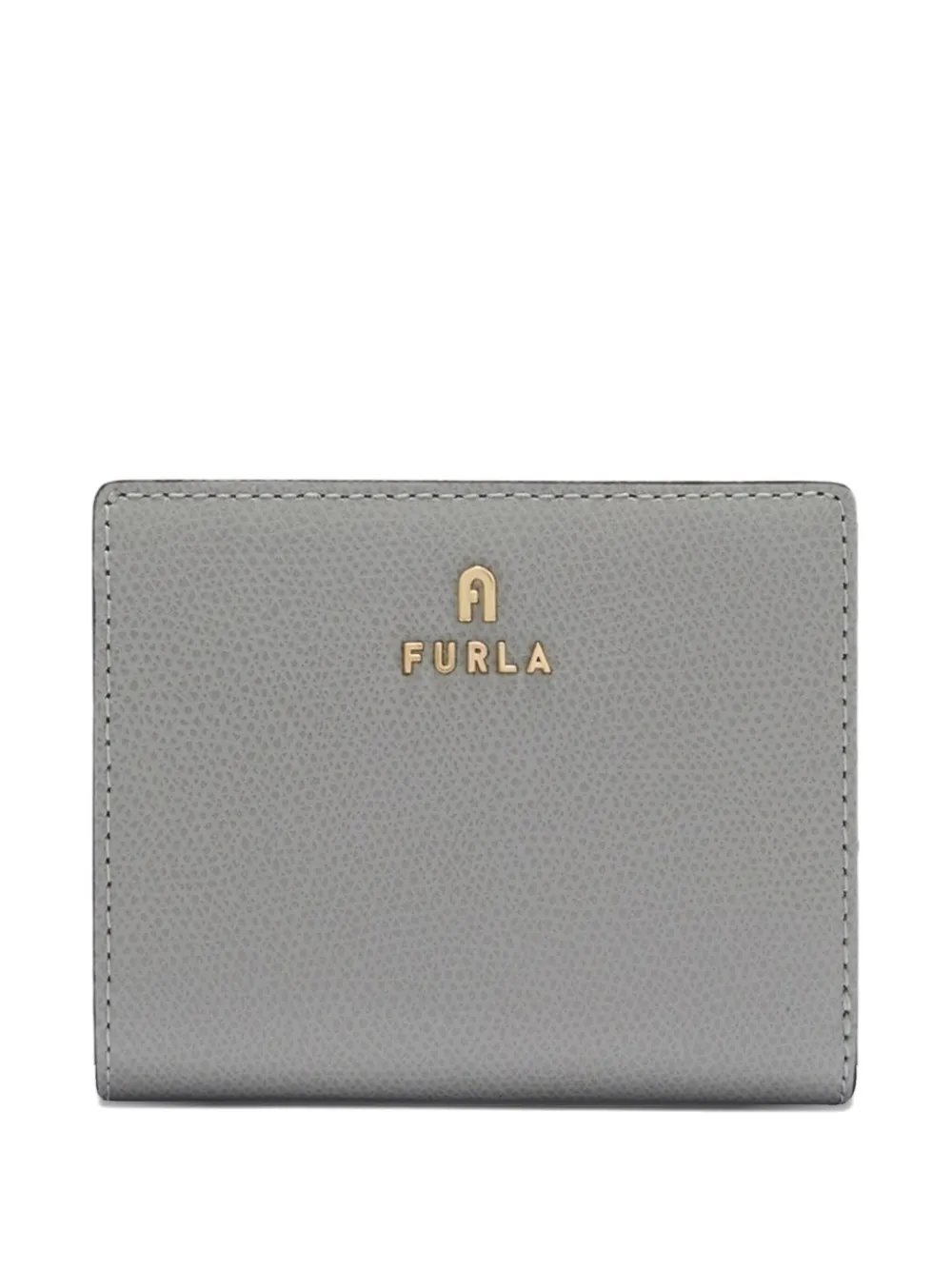 Furla Logo Leather Wallet In Gray