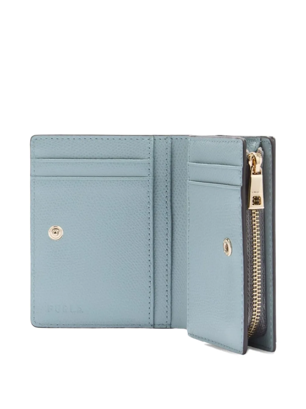 Furla Camelia logo leather wallet Grijs