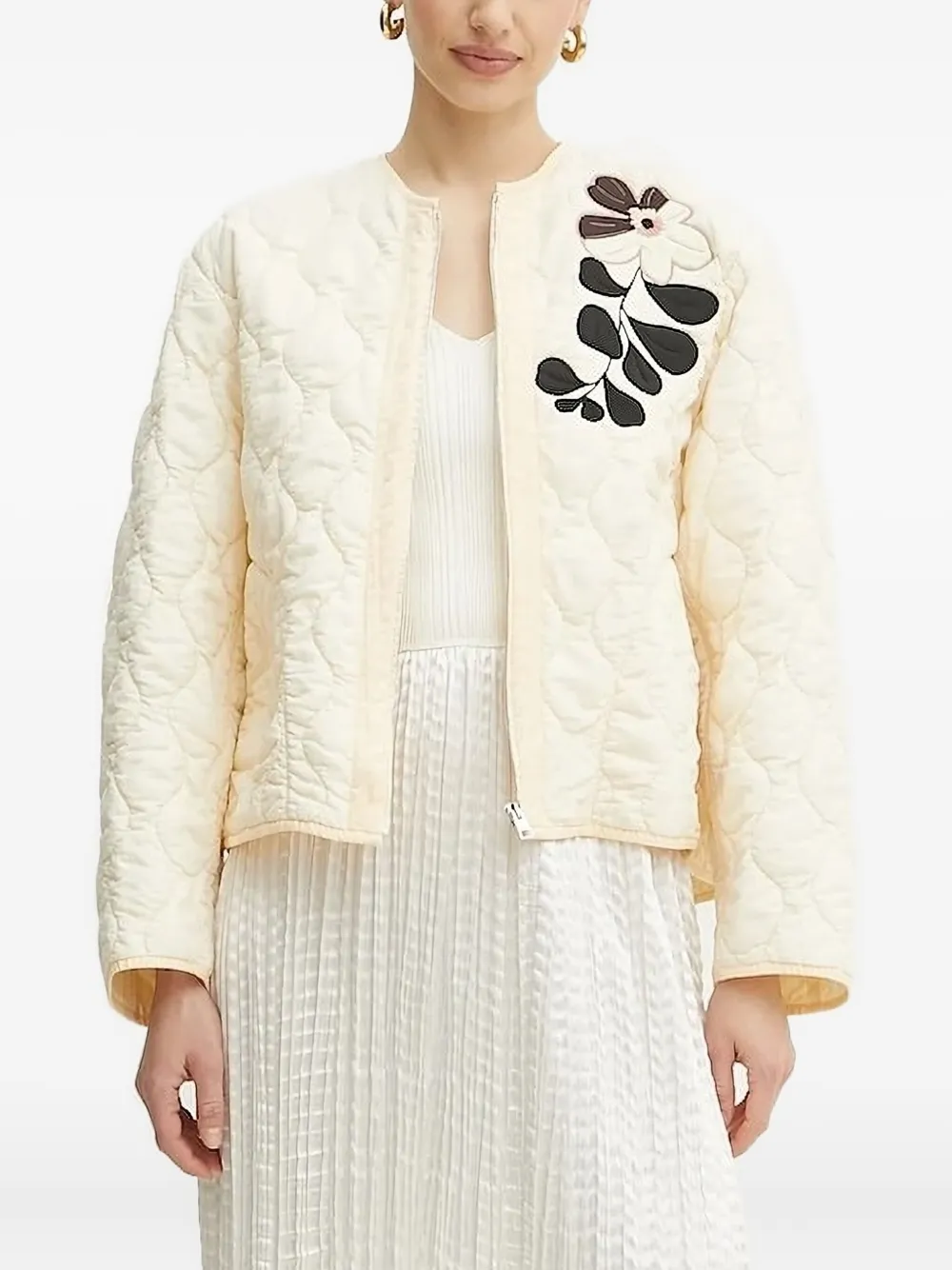 Forte Forte floral-embroidered bomber jacket | Neutrals | Image 1