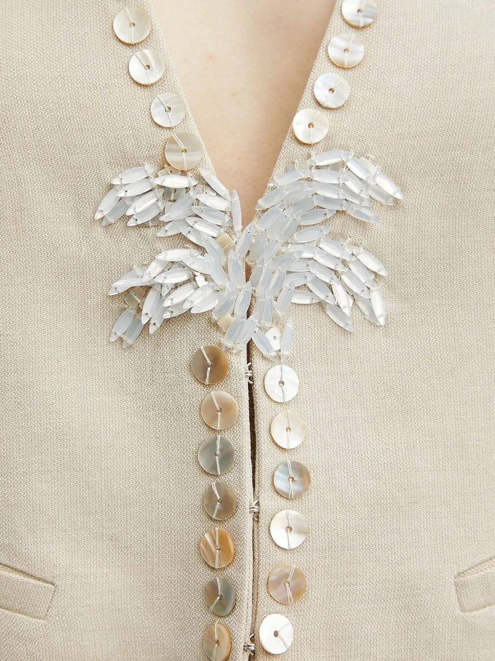 Forte Forte Embellished Vest In Neutral