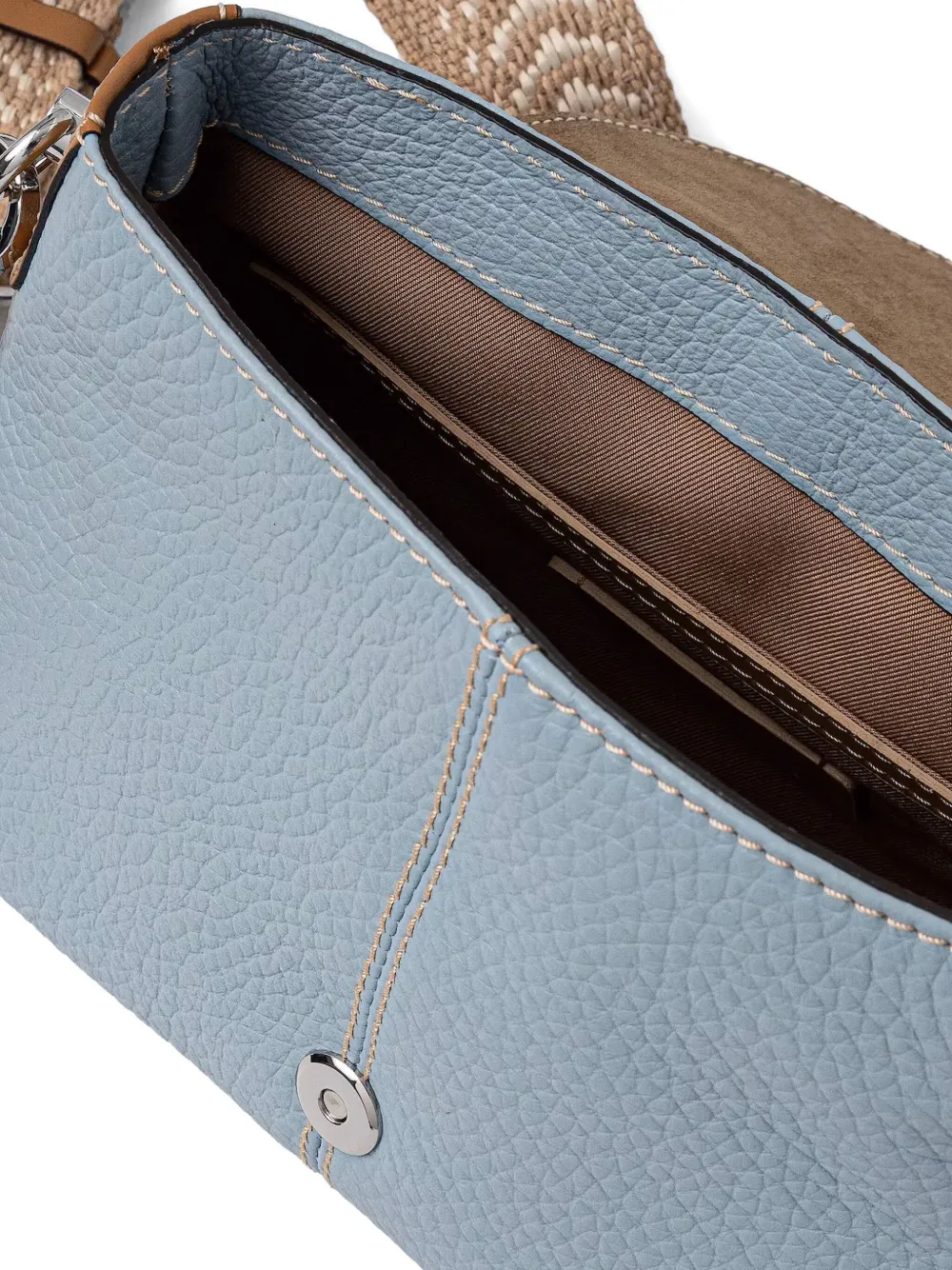 GIANNI CHIARINI Leren crossbodytas met textuur Blauw