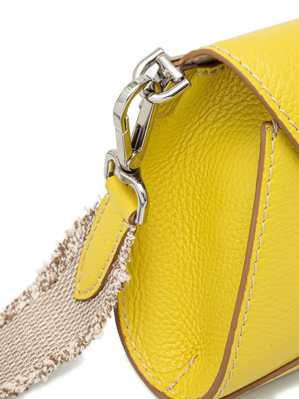 GIANNI CHIARINI Leren crossbodytas met franje Geel