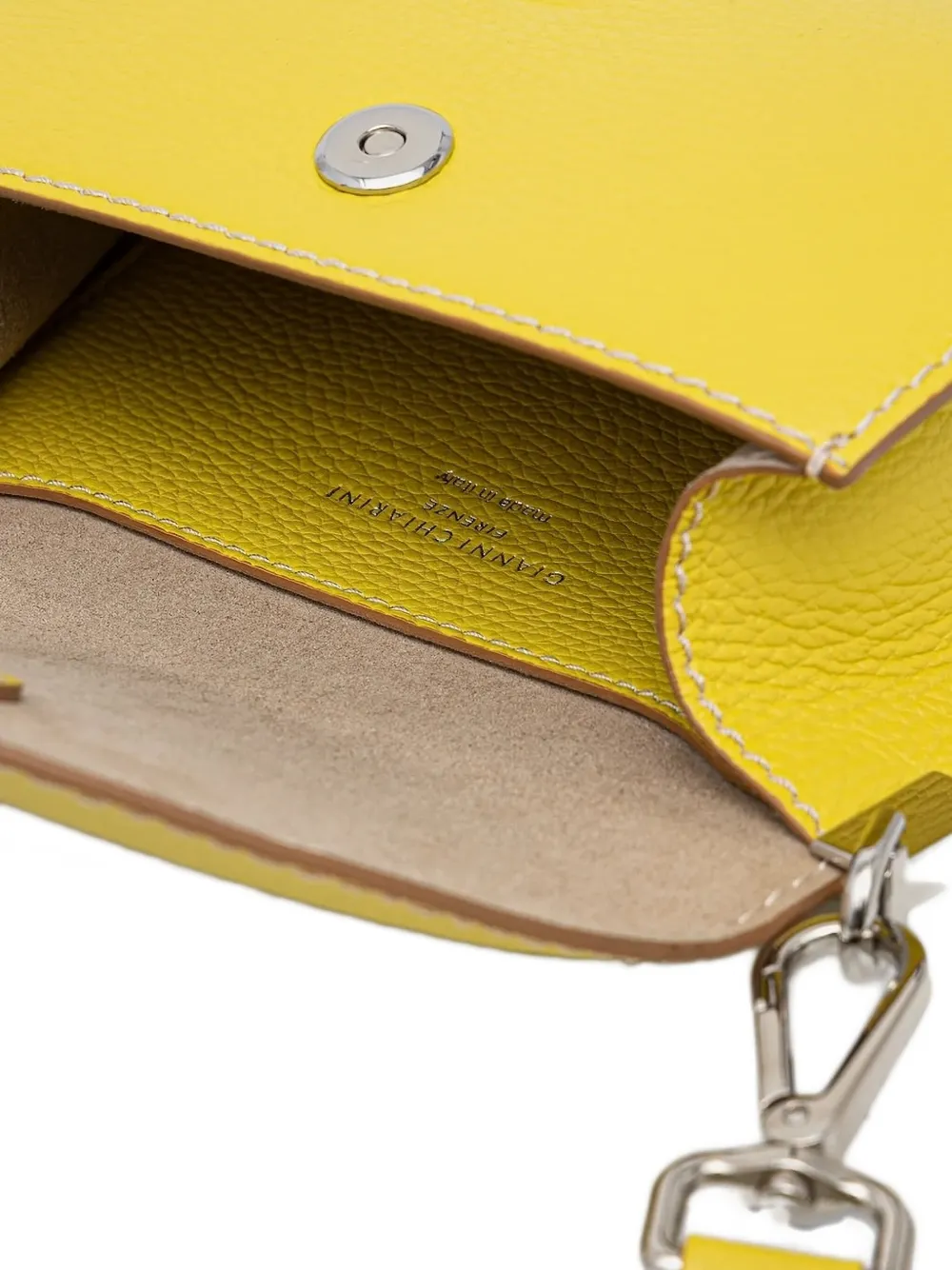 GIANNI CHIARINI Leren crossbodytas met franje Geel