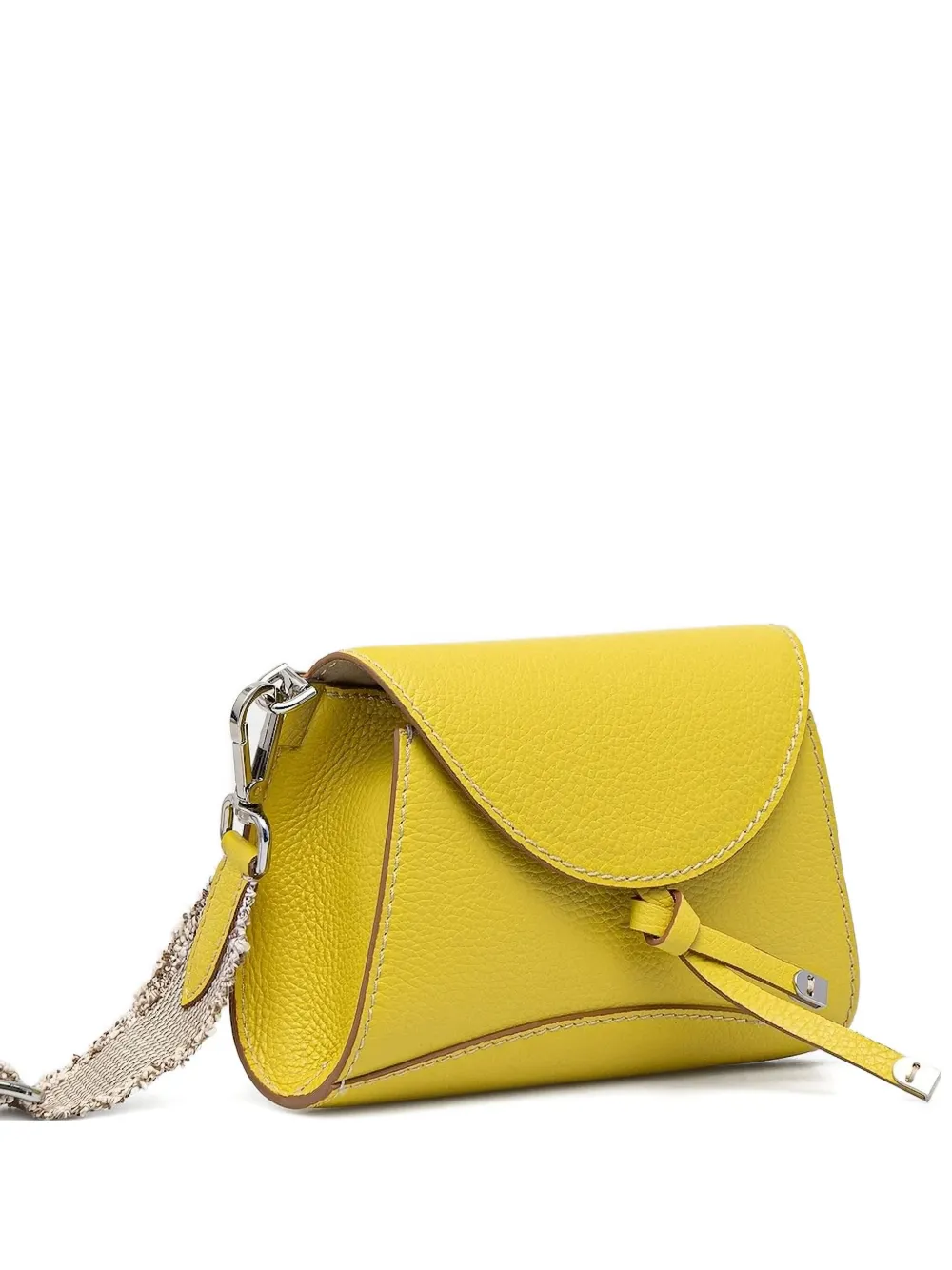 GIANNI CHIARINI Leren crossbodytas met franje Geel