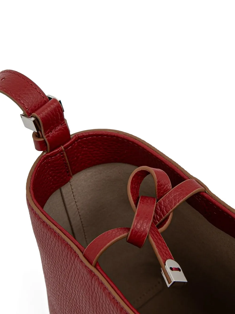 GIANNI CHIARINI Amelia leren bucket-tas met trekkoord Rood