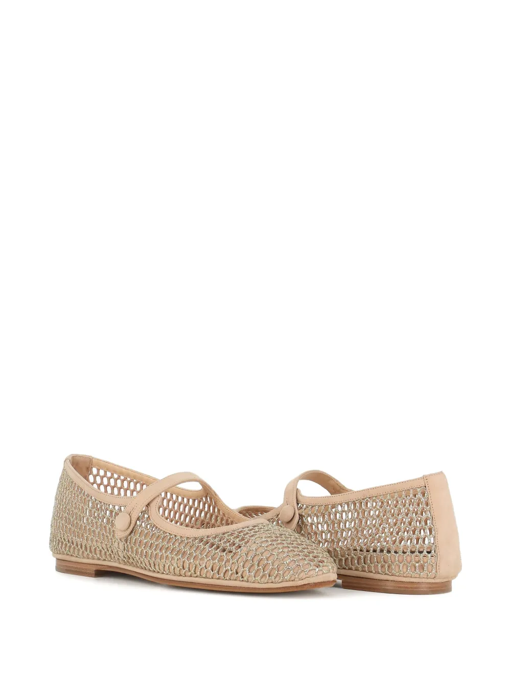 Antonio Barbato Maestri Veneziani Mesh ballerina's - Beige