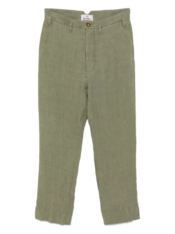 Vivienne Westwood Linen Trousers in Green