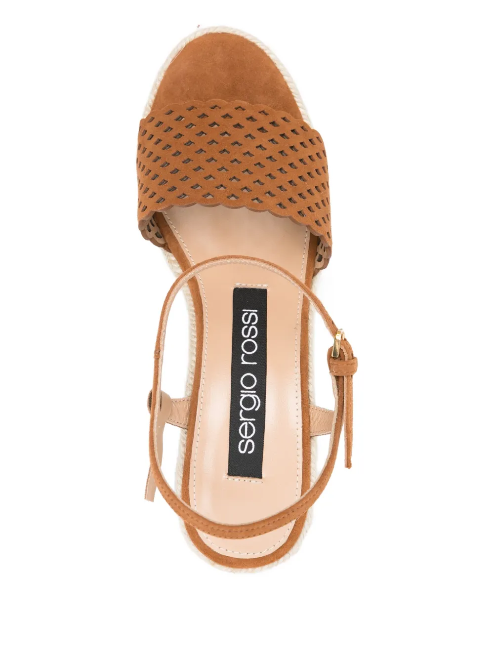 Sergio Rossi 85mm perforated heeled espadrilles Bruin