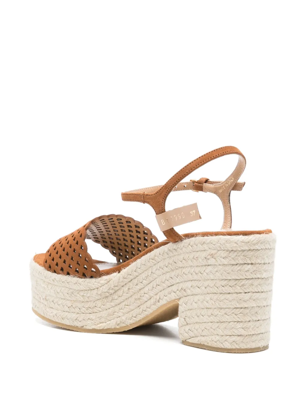 Sergio Rossi 85mm perforated heeled espadrilles Bruin