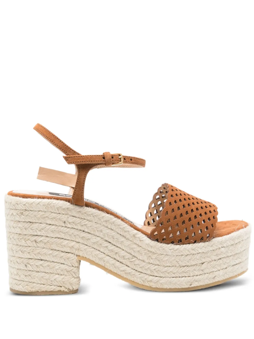 Sergio Rossi 85mm perforated heeled espadrilles Brown