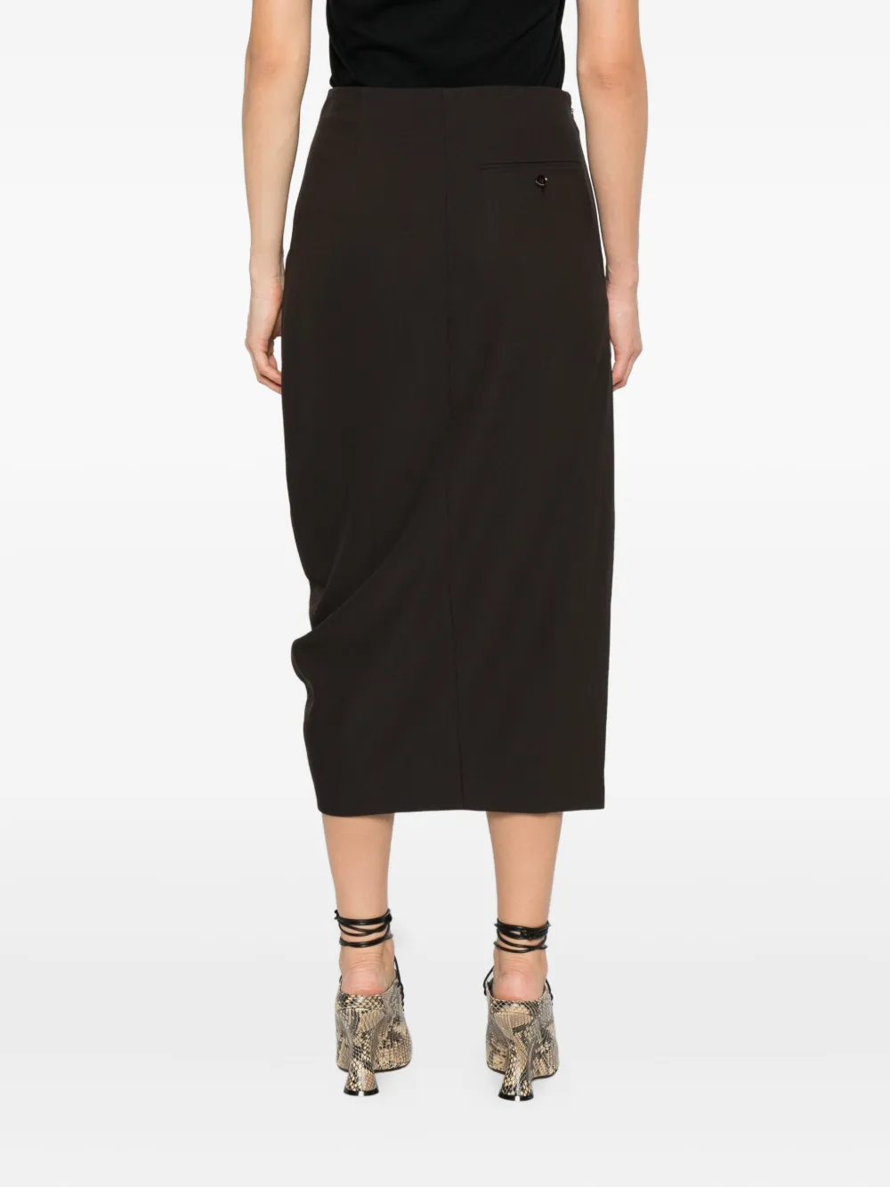 Lanvin asymmetric midi skirt Bruin