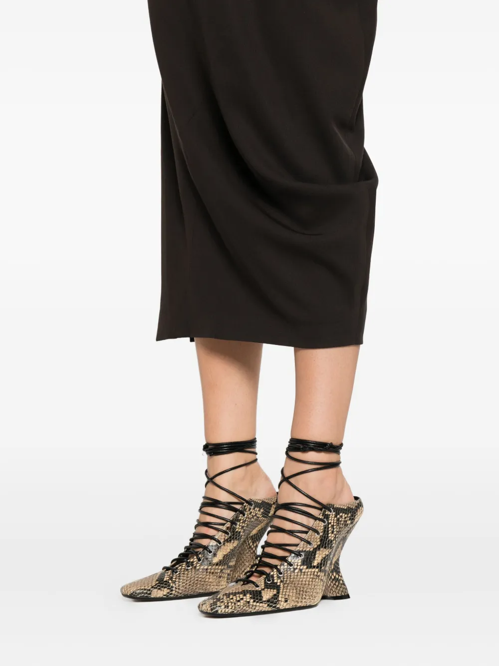 Lanvin asymmetric midi skirt Bruin