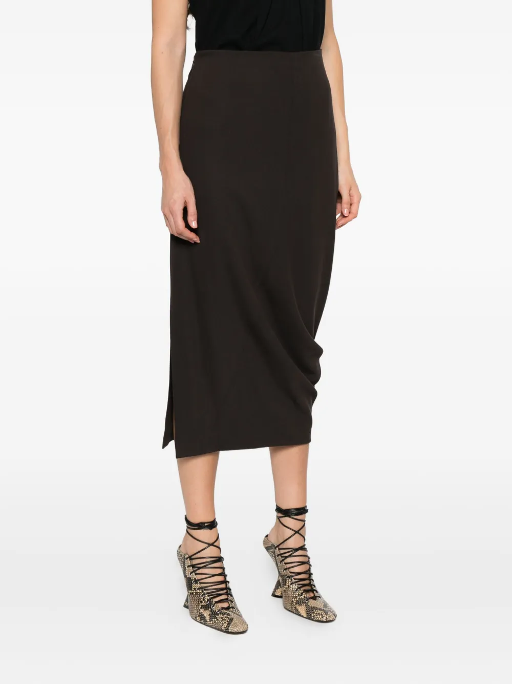 Lanvin asymmetric midi skirt Bruin