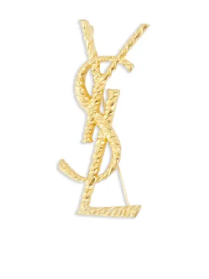 SAINT LAURENT ブローチ Saint Laurent テクスチャード ブローチ | ゴールドトーン | FARFETCH JP