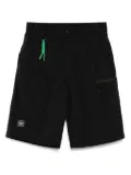 izzue logo patch shorts - Black