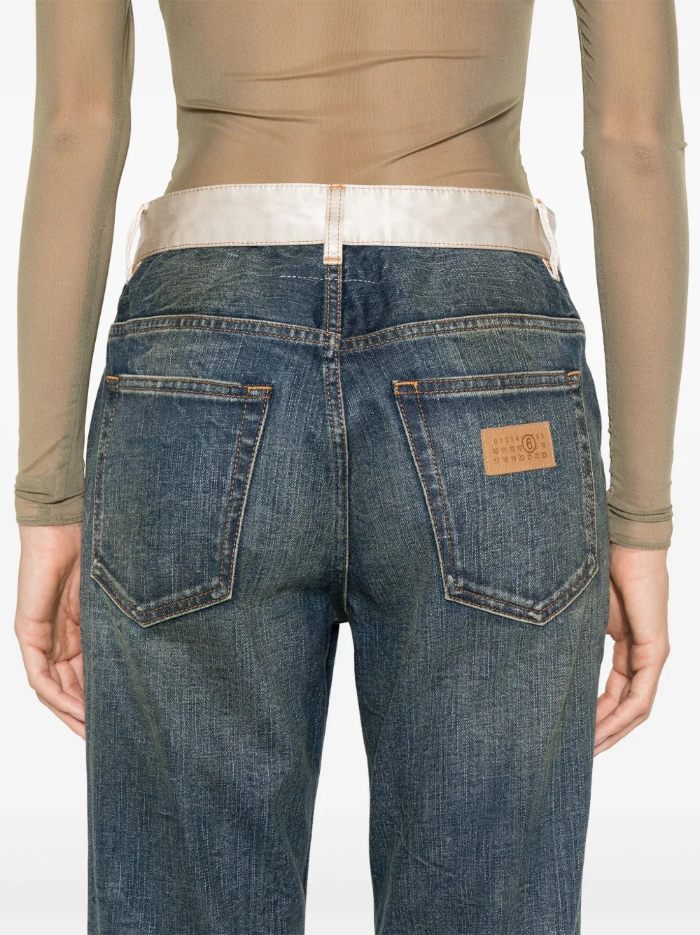MM6 Maison Margiela Jeans met getallen Blauw