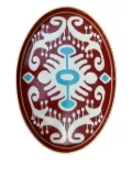 Les-Ottomans iron Ikat hand-painted tray - Red