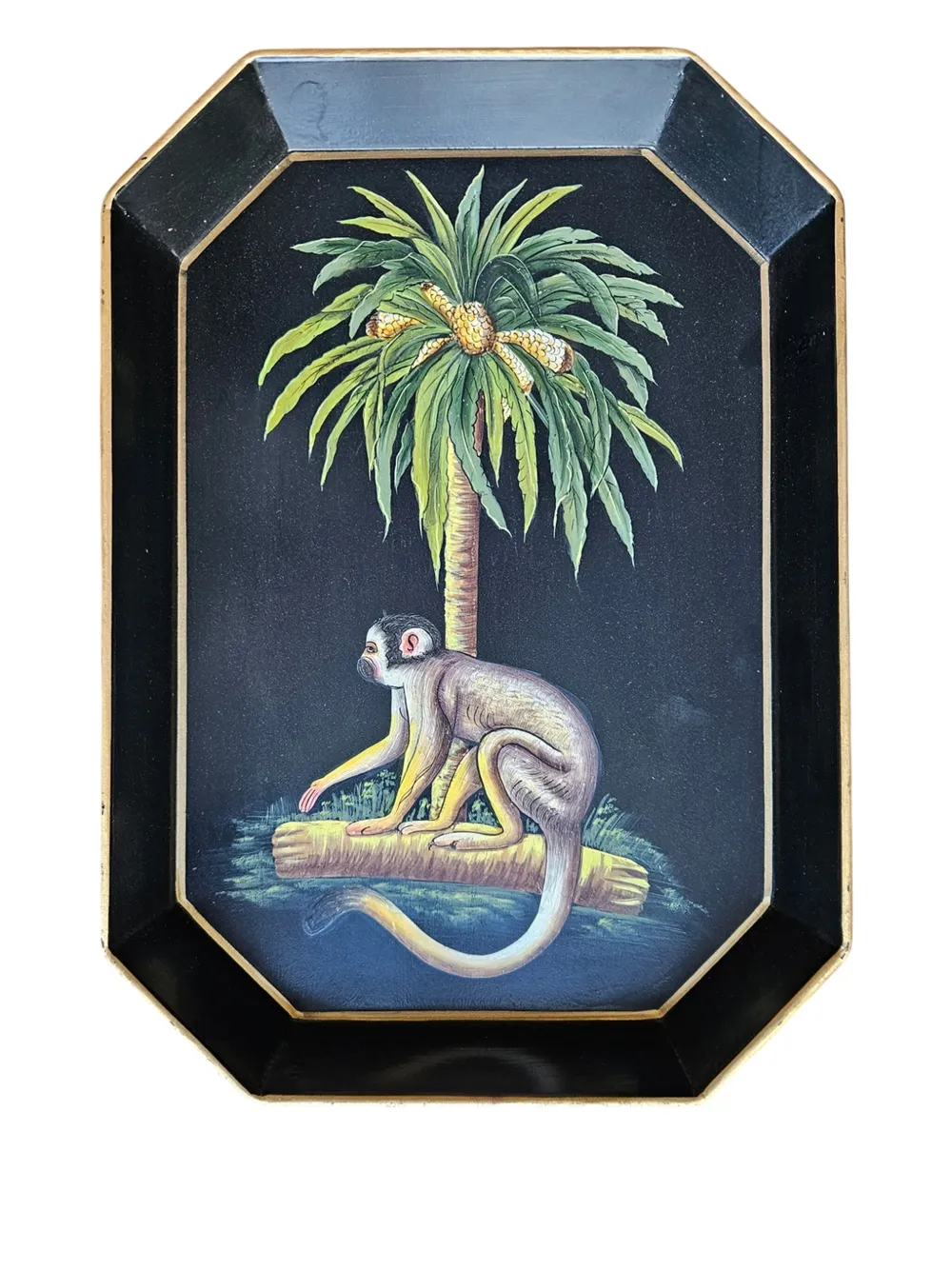 Les-Ottomans Handbemaltes Monkey Tablett aus Eisen | Geschirr | Image 2