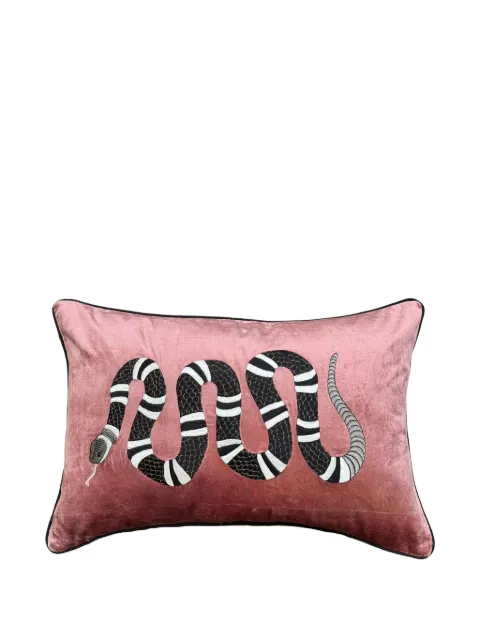 Les-Ottomans snake-embroidered velvet cushion