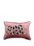Les-Ottomans snake-embroidered velvet cushion - Pink