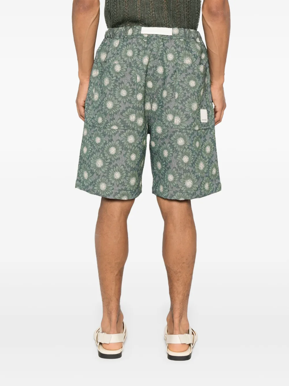 Emporio Armani Bermuda shorts met geborduurde bloemen Groen