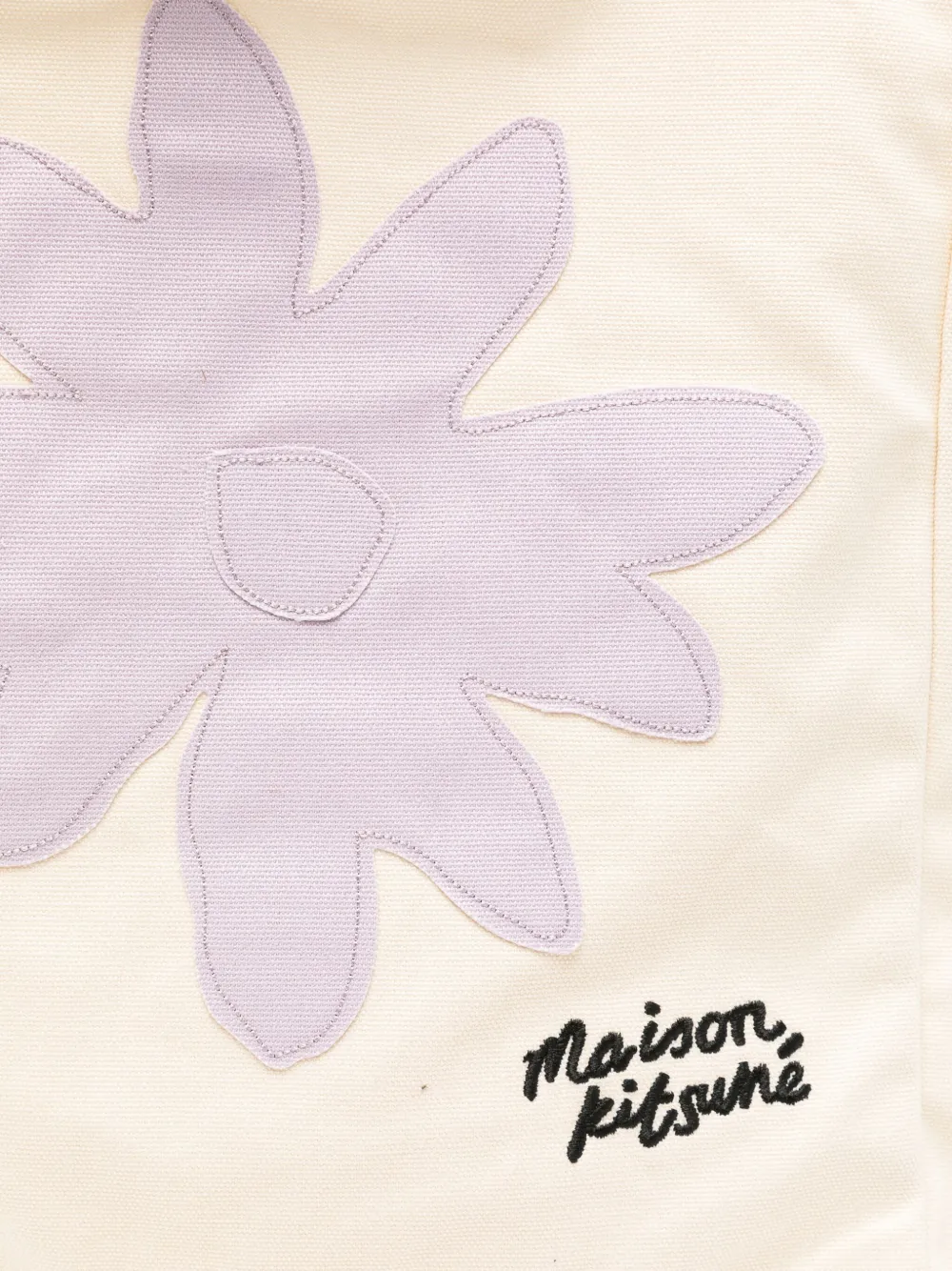 Maison Kitsuné Schoudertas met bloemdetail Beige