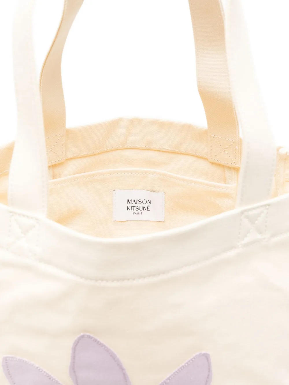Maison Kitsuné Schoudertas met bloemdetail Beige