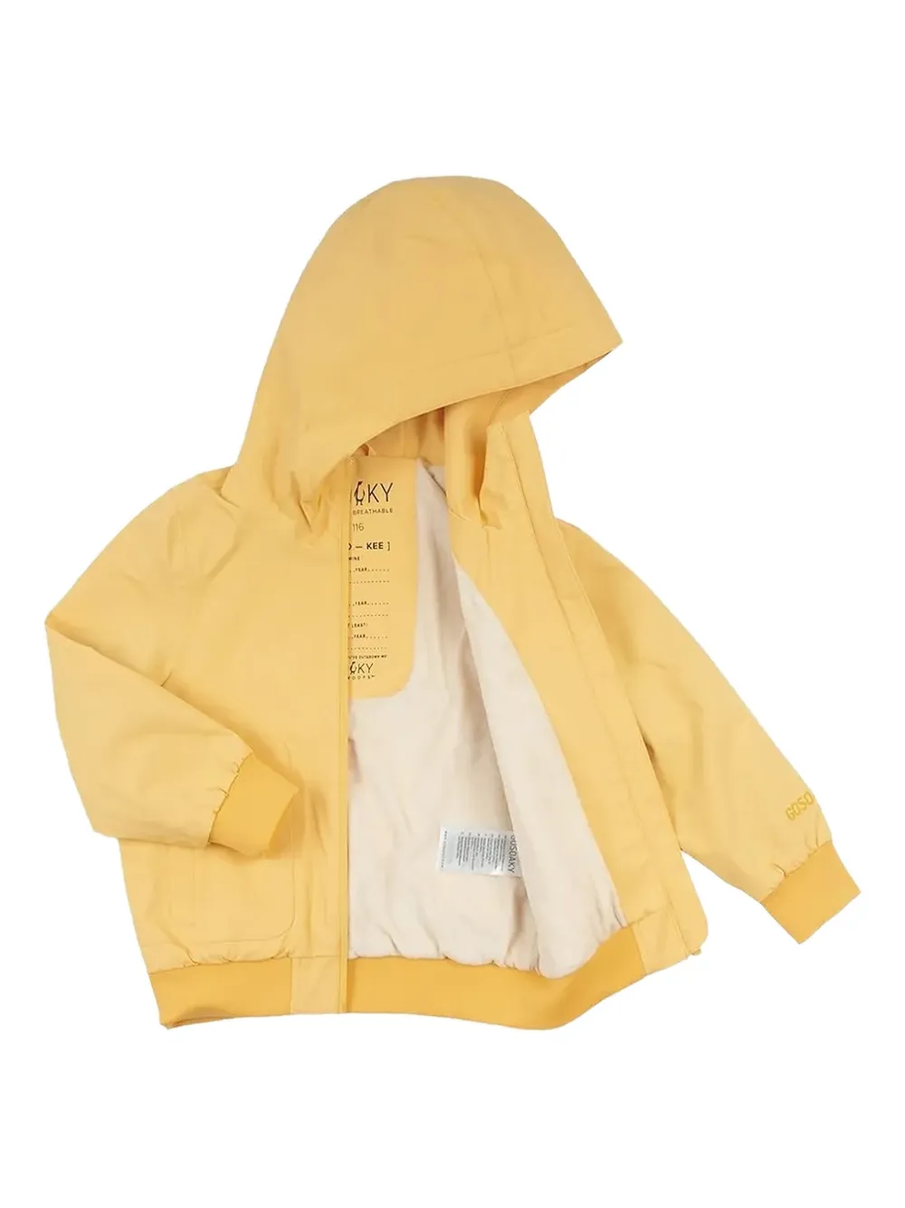 Gosoaky Blue Bird Hooded Rain Jacket In Yellow