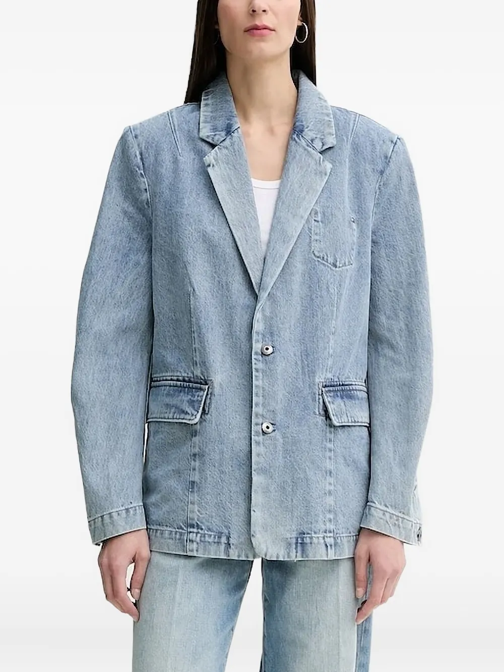 G-star Raw Single-breasted Denim Blazer In Blue
