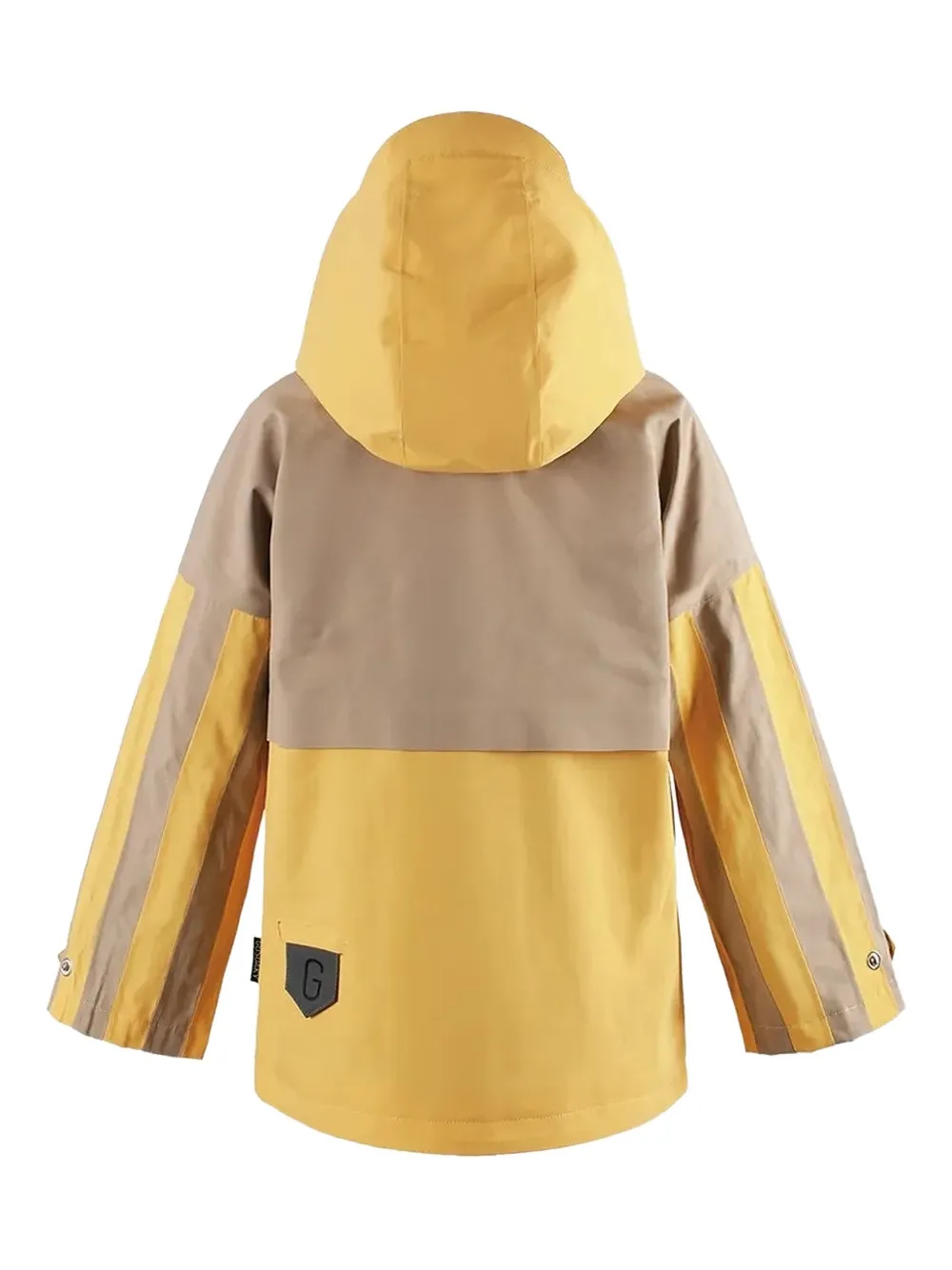 Gosoaky Roaring Cat Hooded Panelled Jacket In Yellow