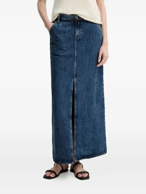 G-Star RAW logo-patch denim maxi skirt