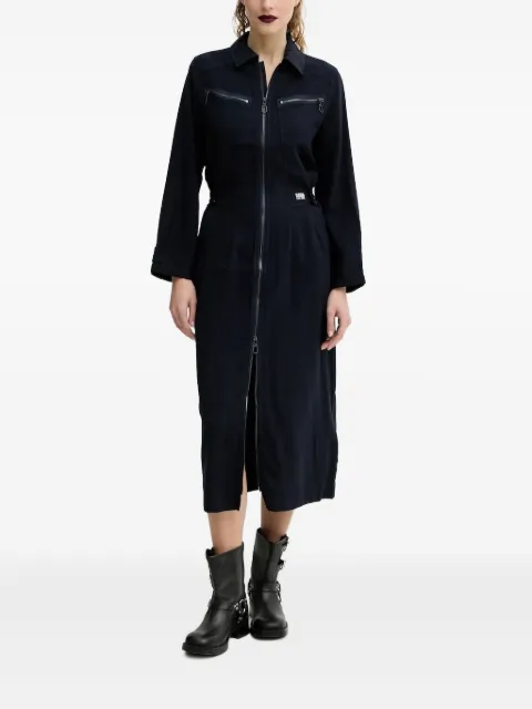 G-Star RAW zip-front pocketed midi day dress