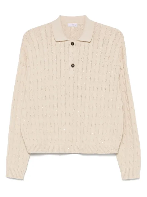 Brunello Cucinelli cable-knit polo shirt