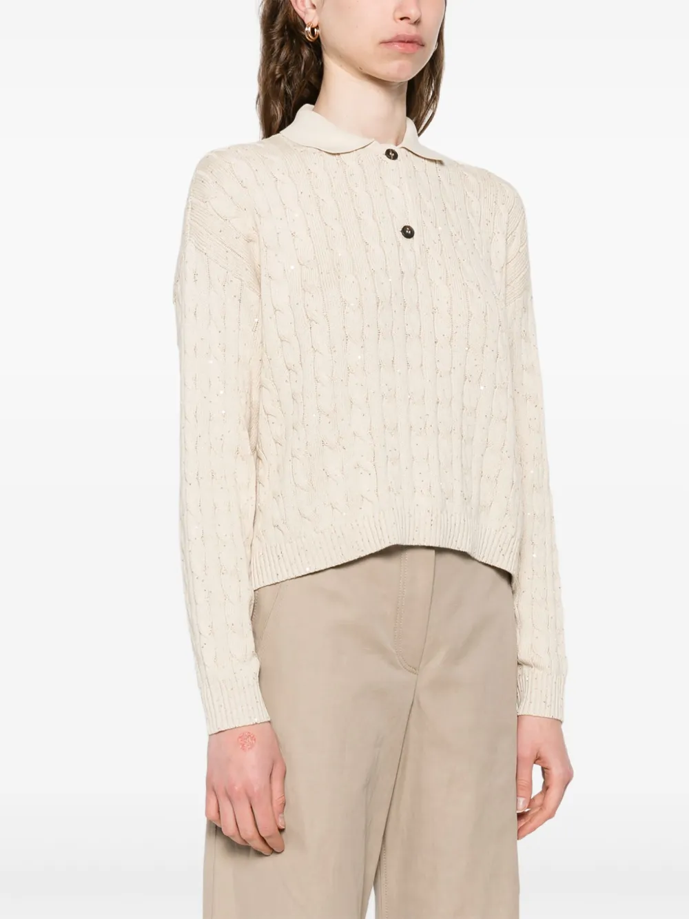 Brunello Cucinelli Cable-knit Polo Shirt