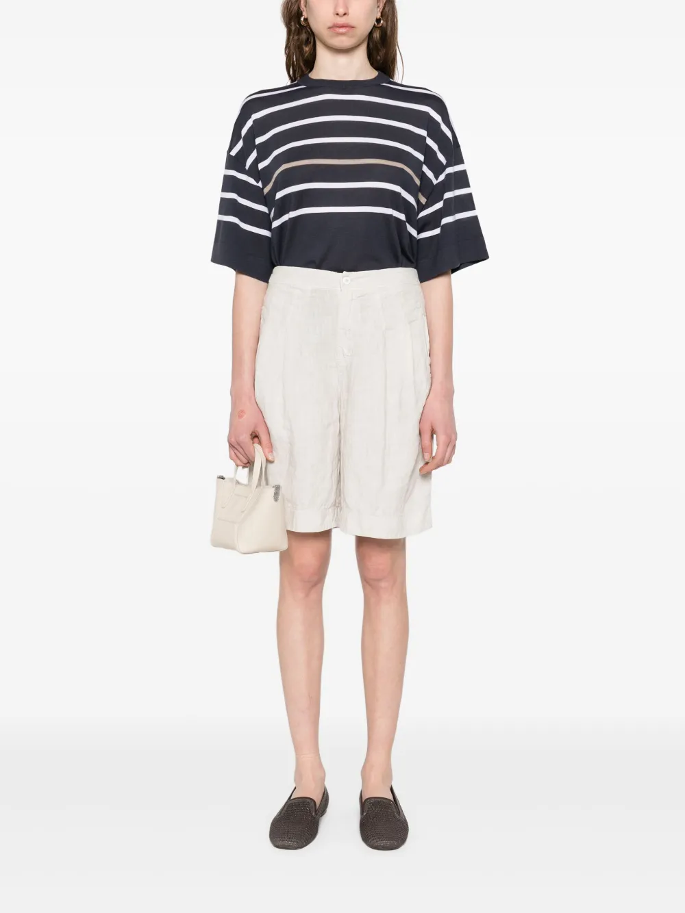 Brunello Cucinelli striped T-shirt Blauw