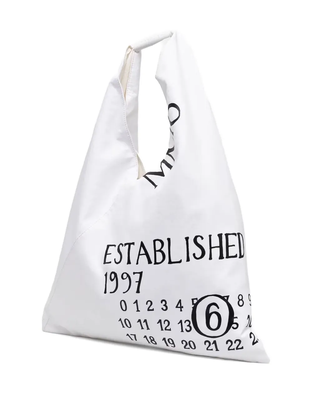 MM6 Maison Margiela numbers motif Japanese tote bag - Wit