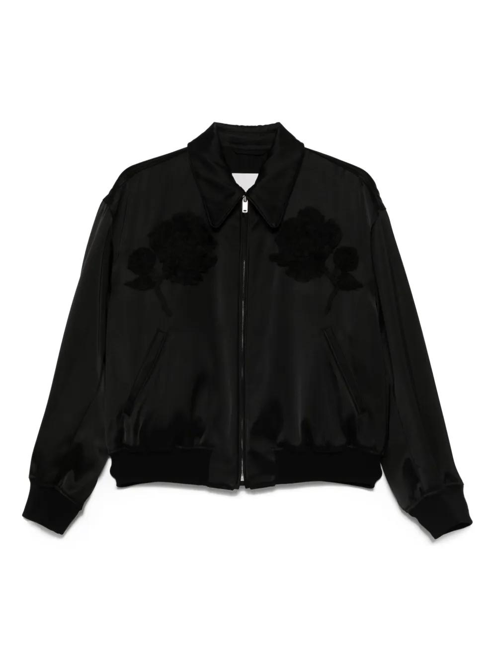 Jil Sander Duchess satijnen jack Zwart