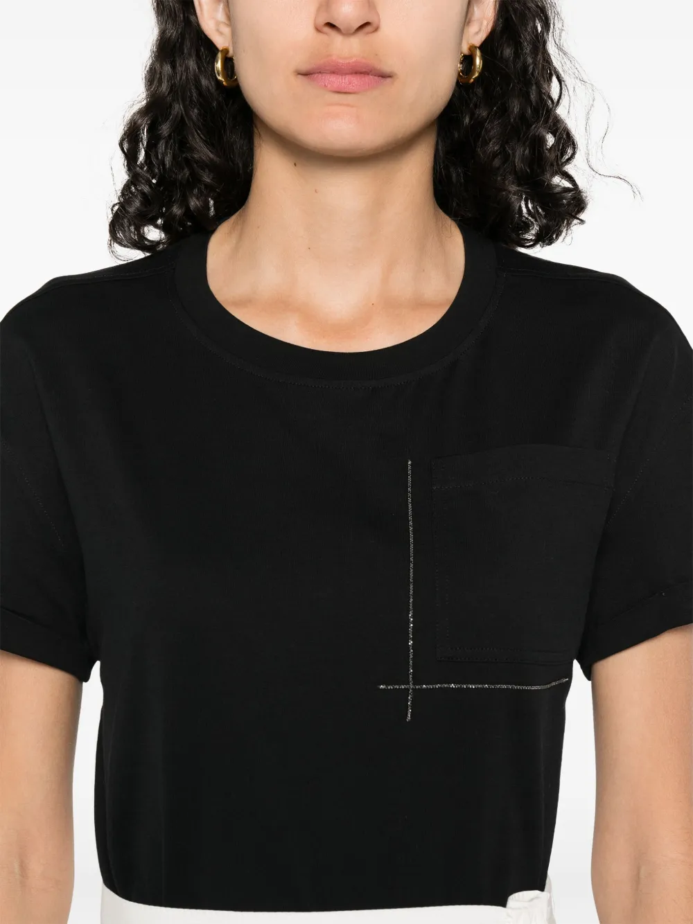 Brunello Cucinelli T-shirt met kettingdetail Zwart