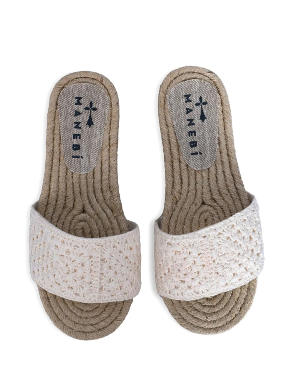 Manebi crochet slide sandals Neutrals