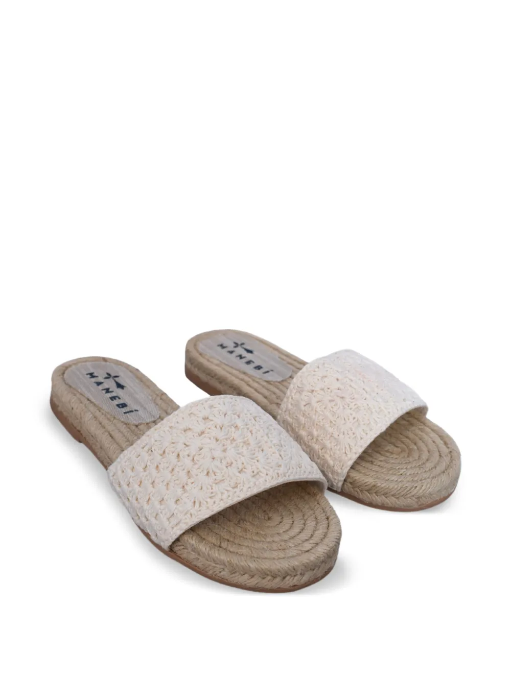 Manebi crochet slide sandals Neutrals