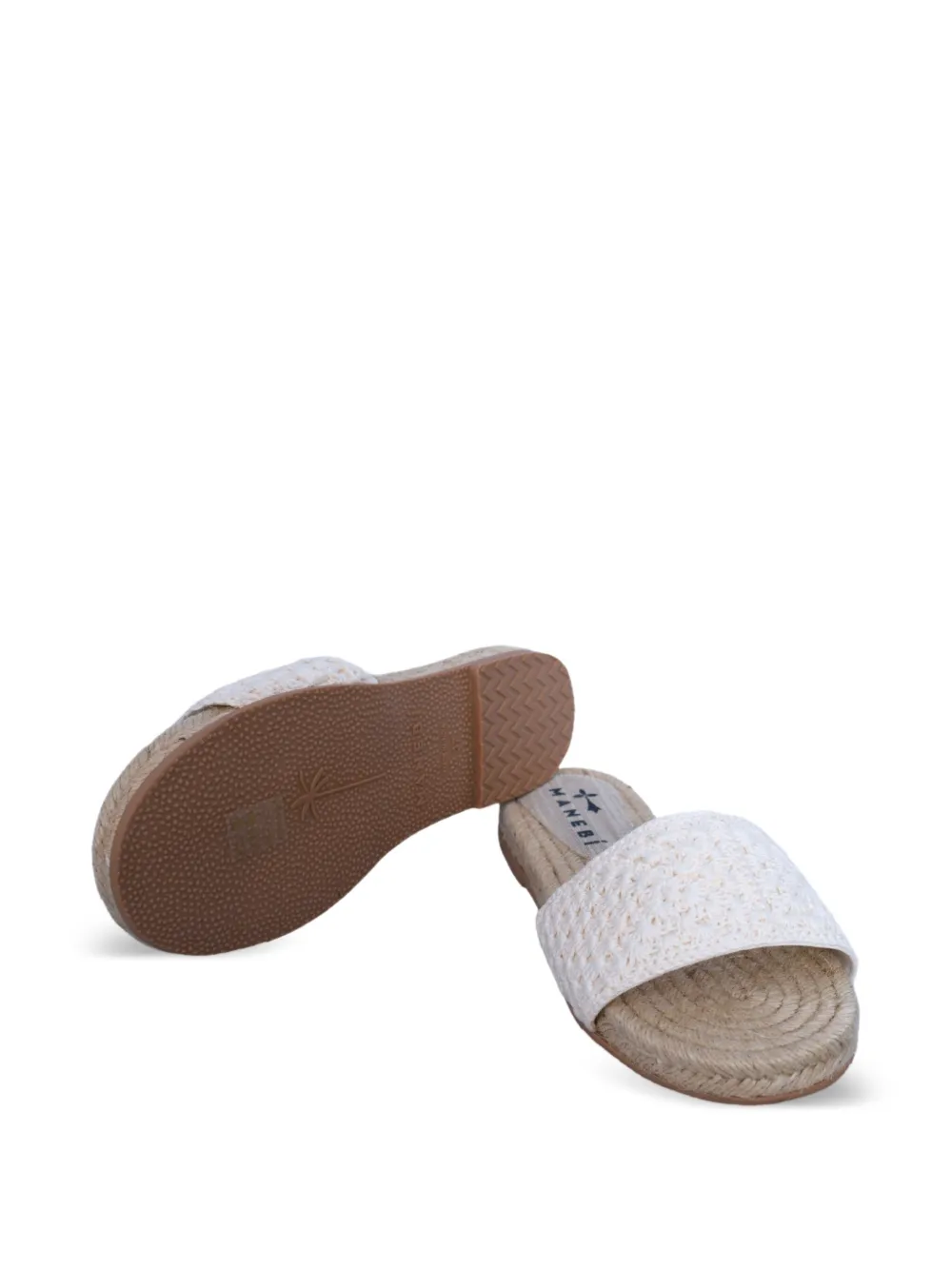 Manebi crochet slide sandals Neutrals