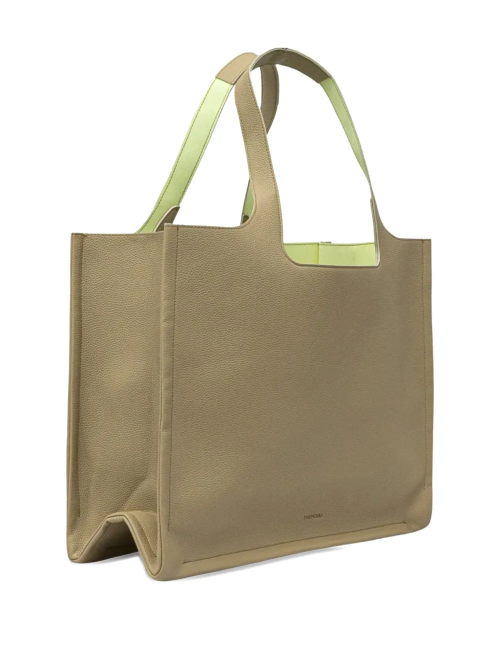 Themoirè Shopper met dubbele handgreep en open bovenkant Groen